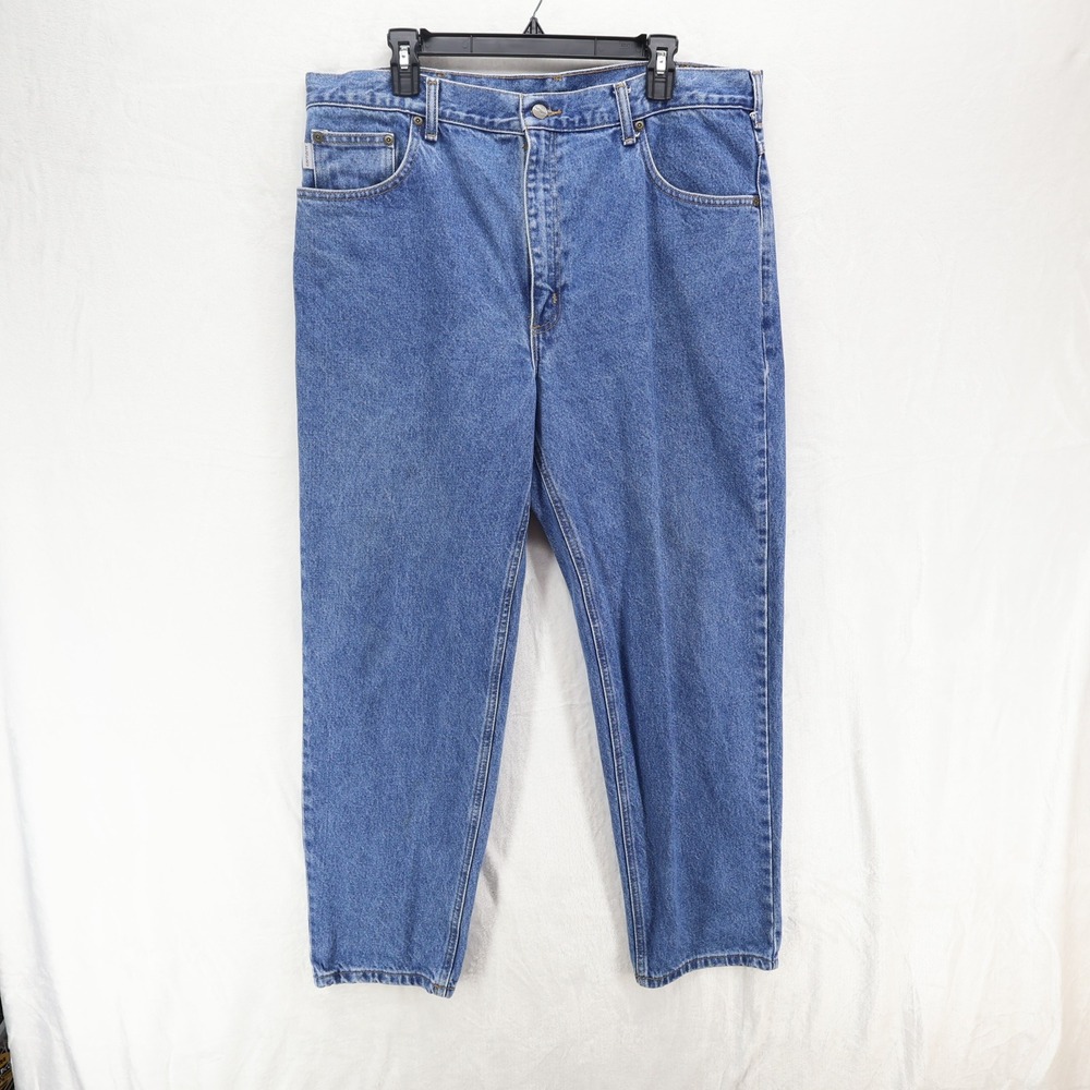 Carhartt B17-DST Relaxed Fit Blue Denim Jeans Mens 40x30 Stonewash Workwear